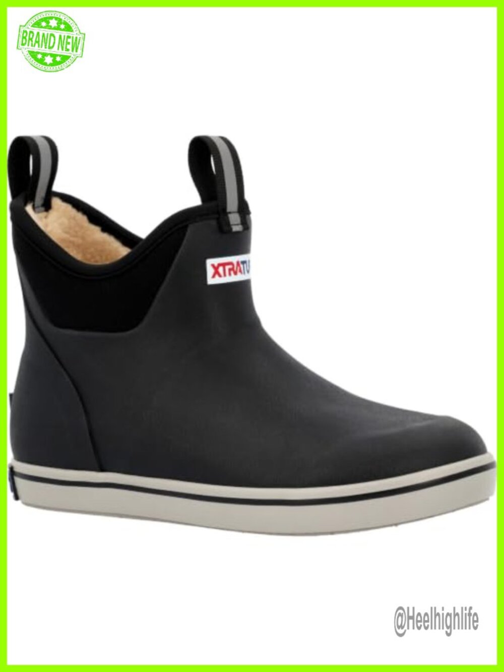 XTRATUF 6" Fleece Lined Ankle Deck Boot 100% Waterproof Rubber Boot